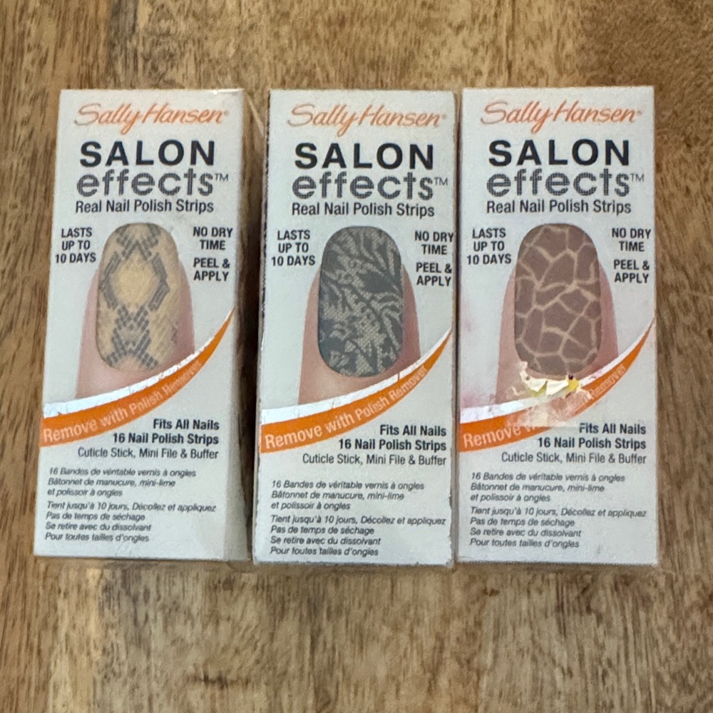 Sally Hansen hanson salon Effects Nail Polish Strips - Print NWT 3 packs